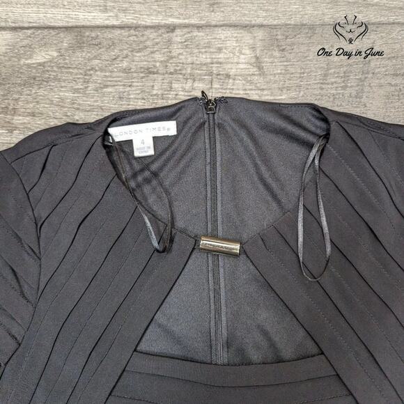 London Times Short Sleeve Bodycon Mini Dress Size 4 - Picture 2 of 5